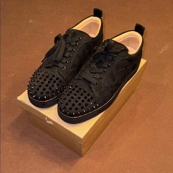 Christian Louboutin Black Spiked Sneakers - Picture 1 of 7